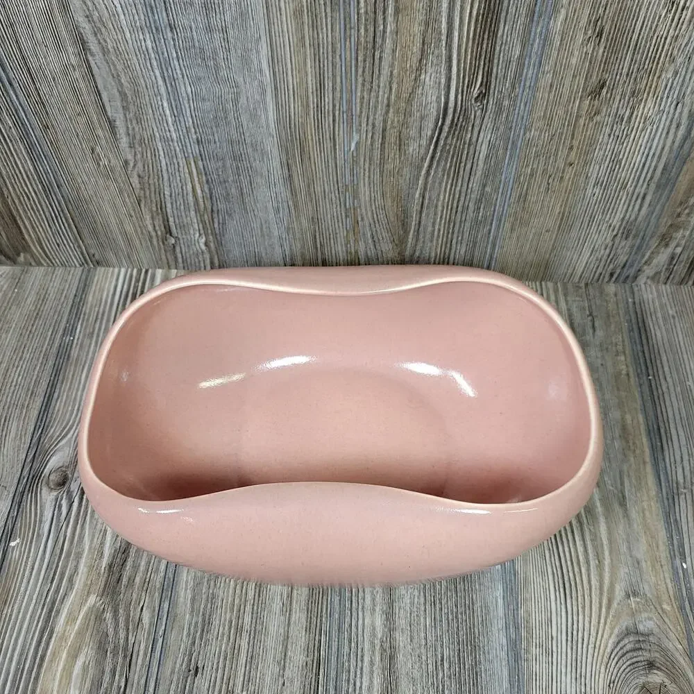 Russel Wright American Modern Coral Pink Salad Serving Bowl Steubenville MCM 50s